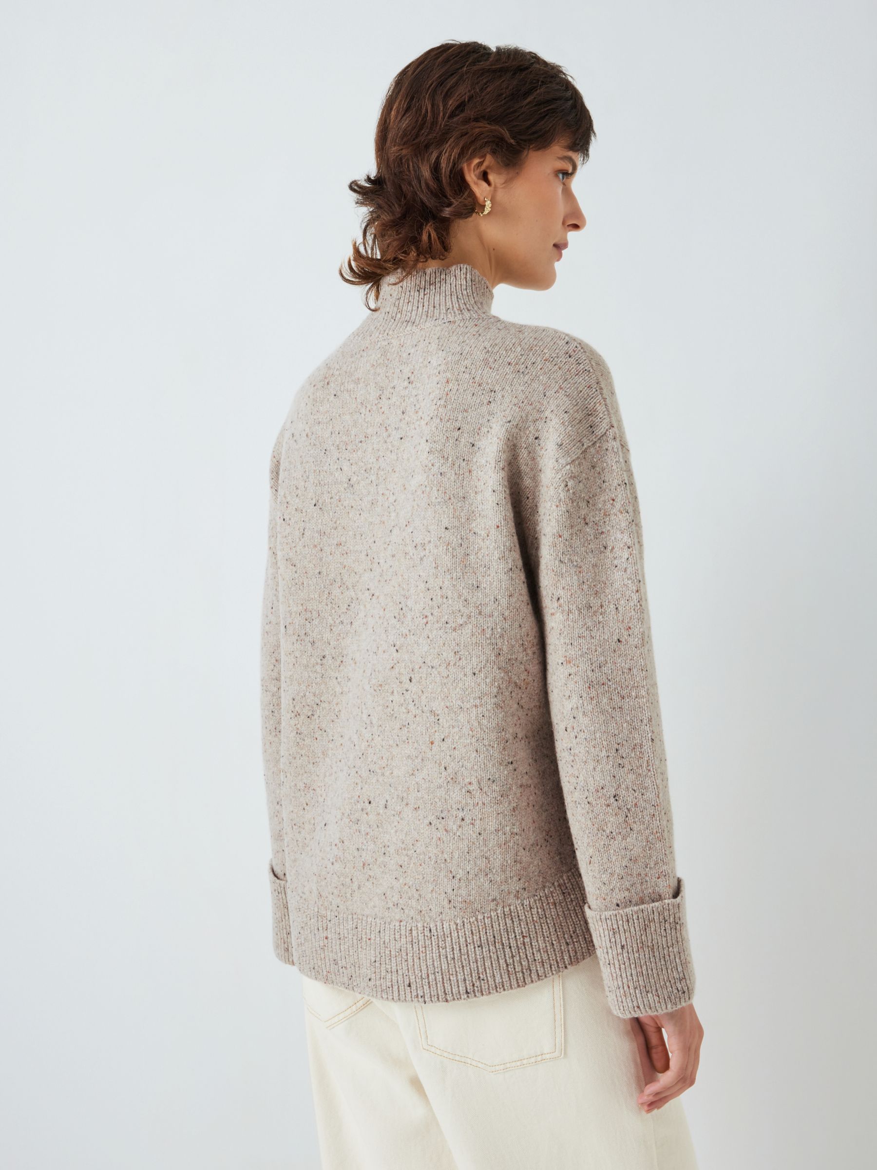 John Lewis Donegal Roll Neck Wool Blend Knit Jumper, Paradiso at John Lewis  & Partners