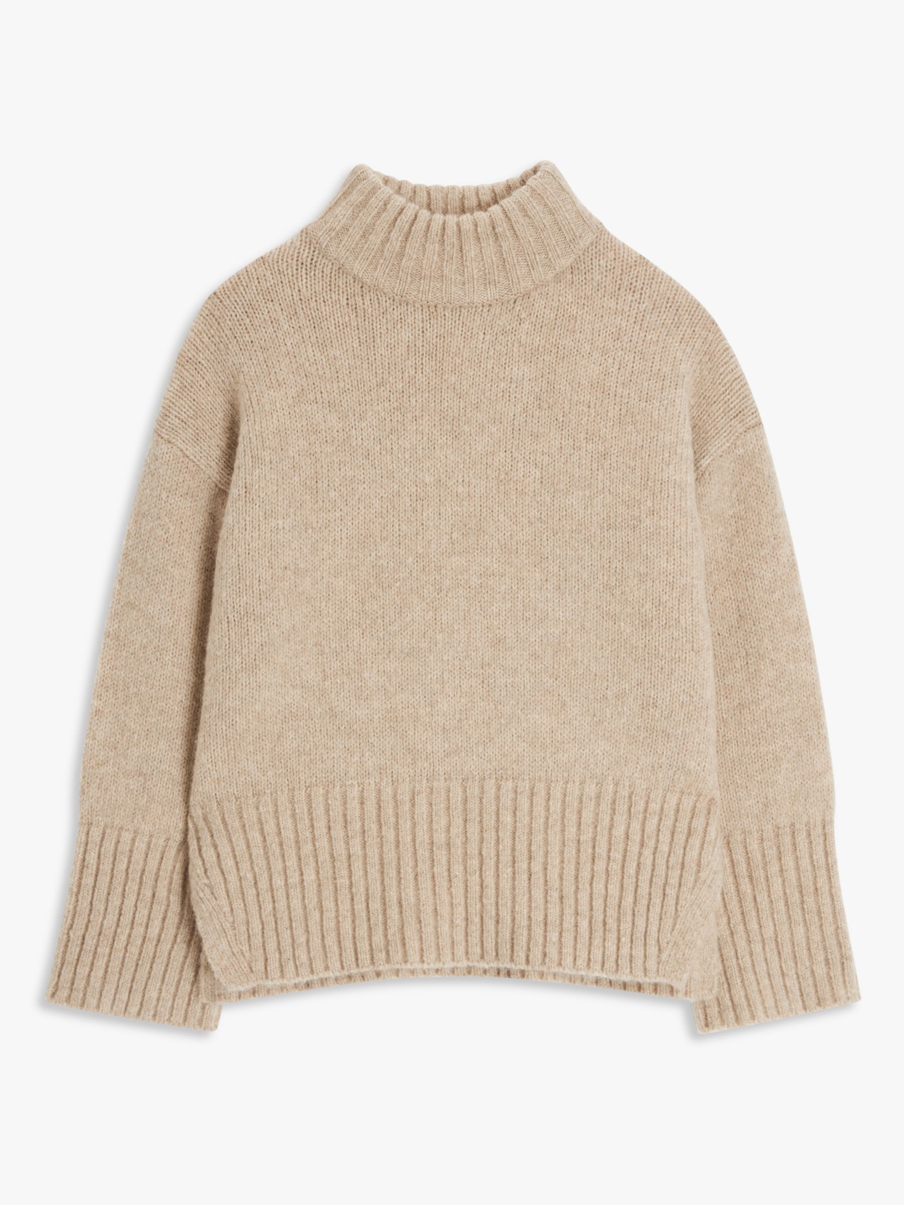 John Lewis Alpaca Wool Blend Turtle Neck Jumper, Natural