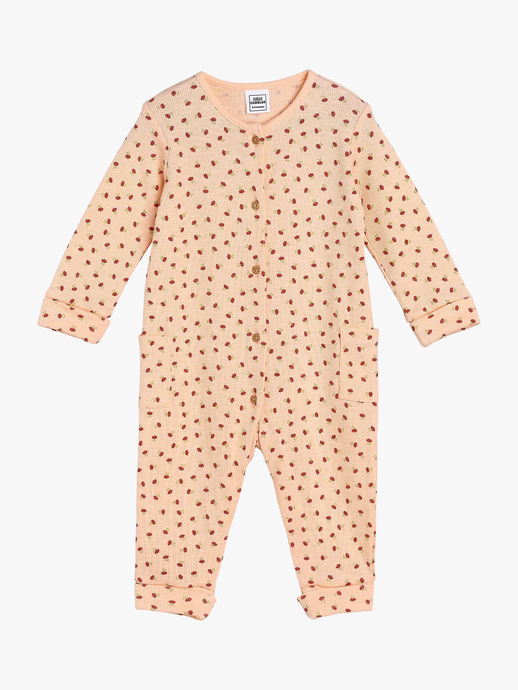 Buy Mini Cuddles Baby R & D Single Sleepsuit, Pink Online at johnlewis.com
