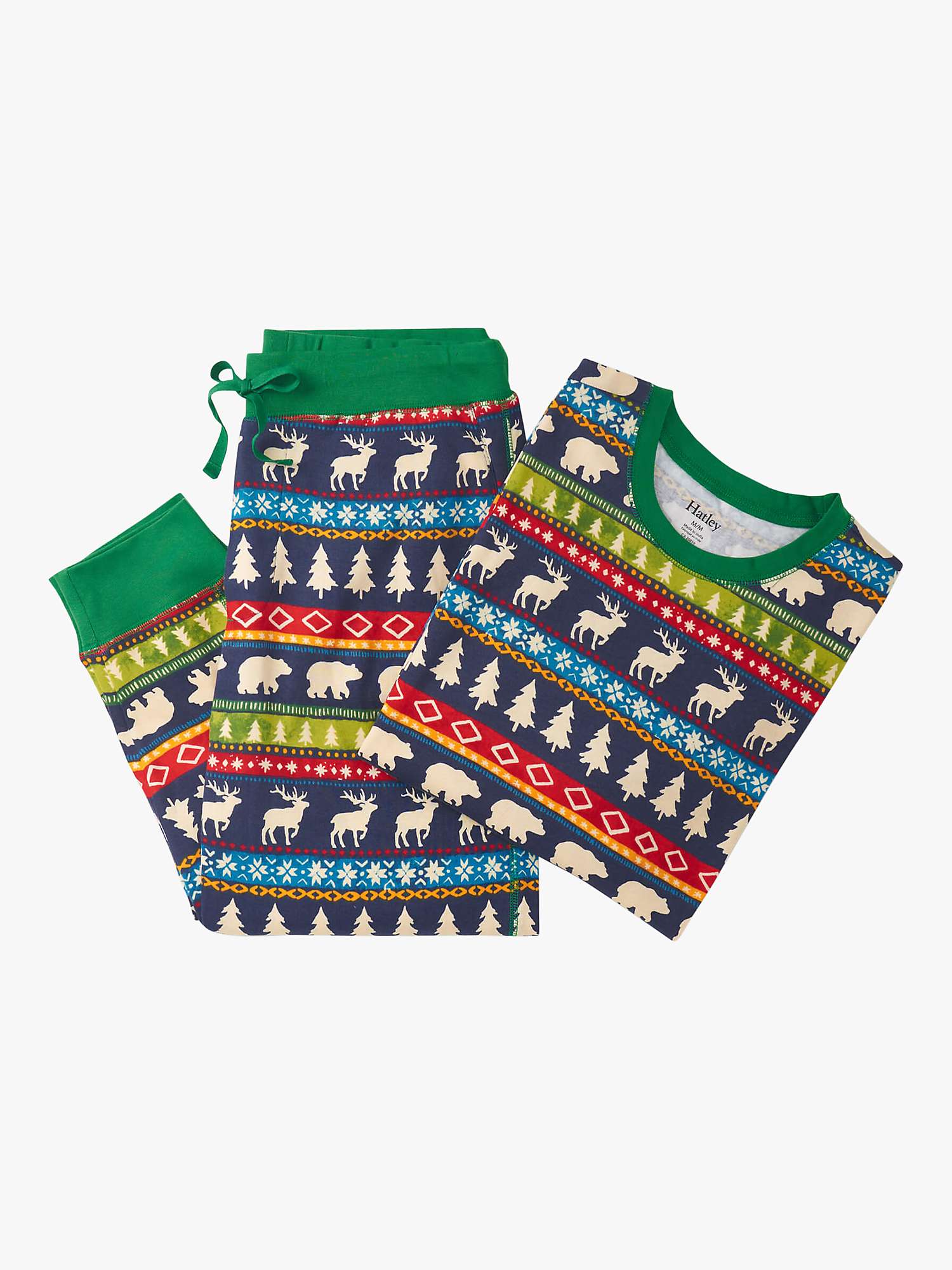 Buy Hatley Xmas Cotton Pyjama Set, Navy Online at johnlewis.com