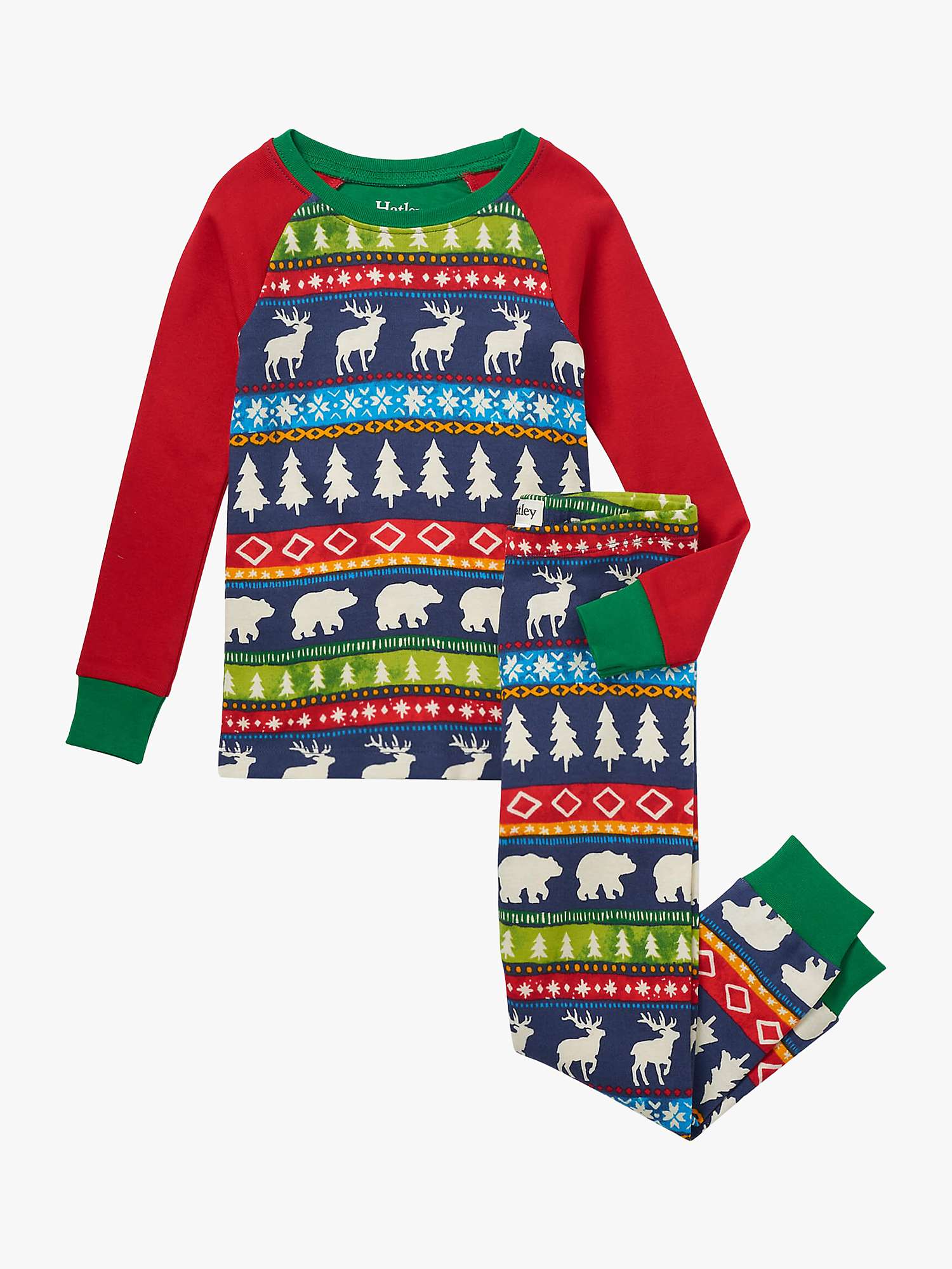 Buy Hatley Kids' Xmas Cotton  Pyjama Set, Navy Online at johnlewis.com