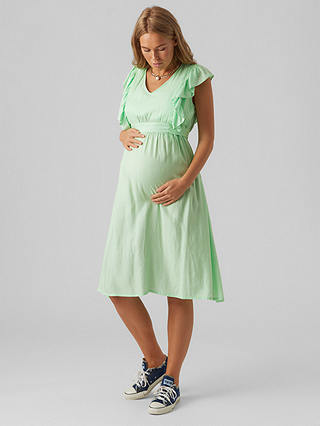 Mamalicious Jennie Mary Maternity & Nursing Dress, Green Ash
