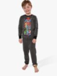 Brand Threads Kids' Marvel Pyjama Set, Grey, Grey