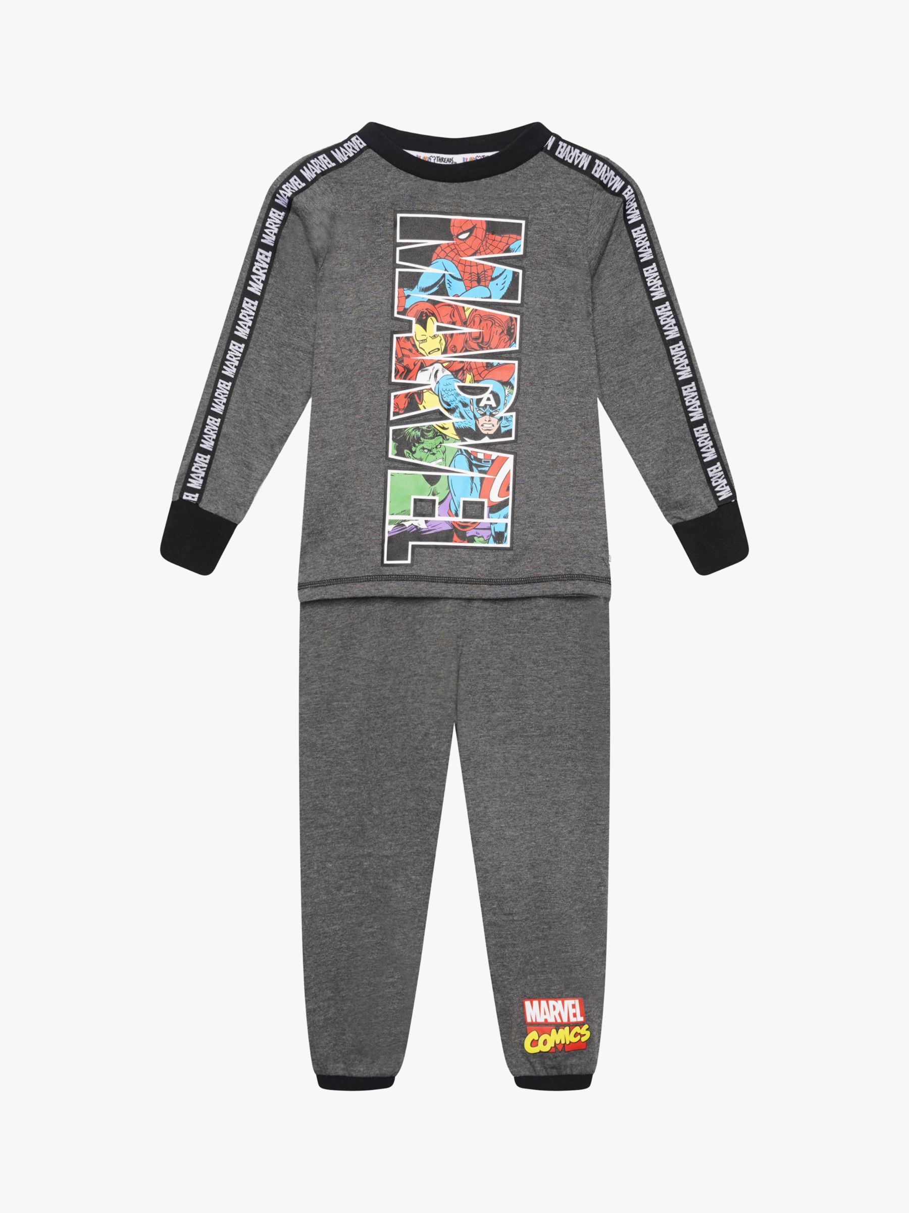 Buy Brand Threads Kids' Marvel Pyjama Set, Grey Online at johnlewis.com