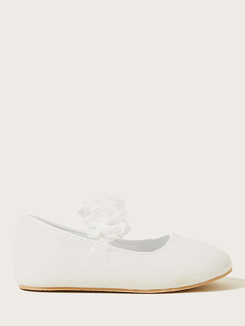 Buy Monsoon Baby Shimmer Corsage Walker Shoes, Ivory Online at johnlewis.com