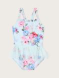 Monsson Baby Floral Skirt Swimsuit, Mint