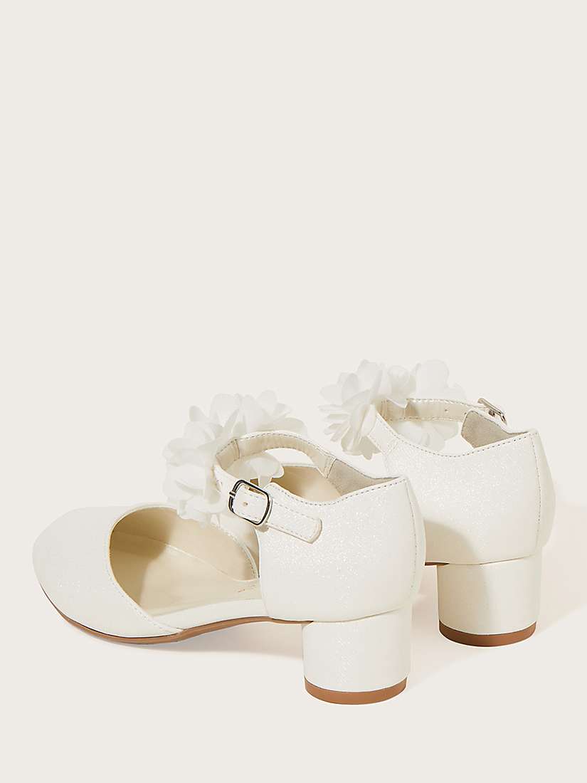 Buy Monsoon Kids' Corsage Two Part Heel Shoes, Ivory Online at johnlewis.com