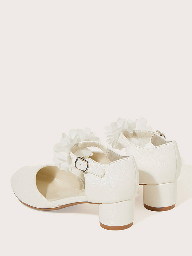 Monsoon Kids' Corsage Two Part Heel Shoes, Ivory
