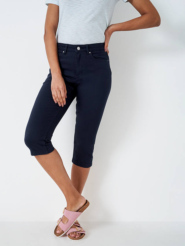 Crew Clothing Mia Cropped Trousers, Navy Blue