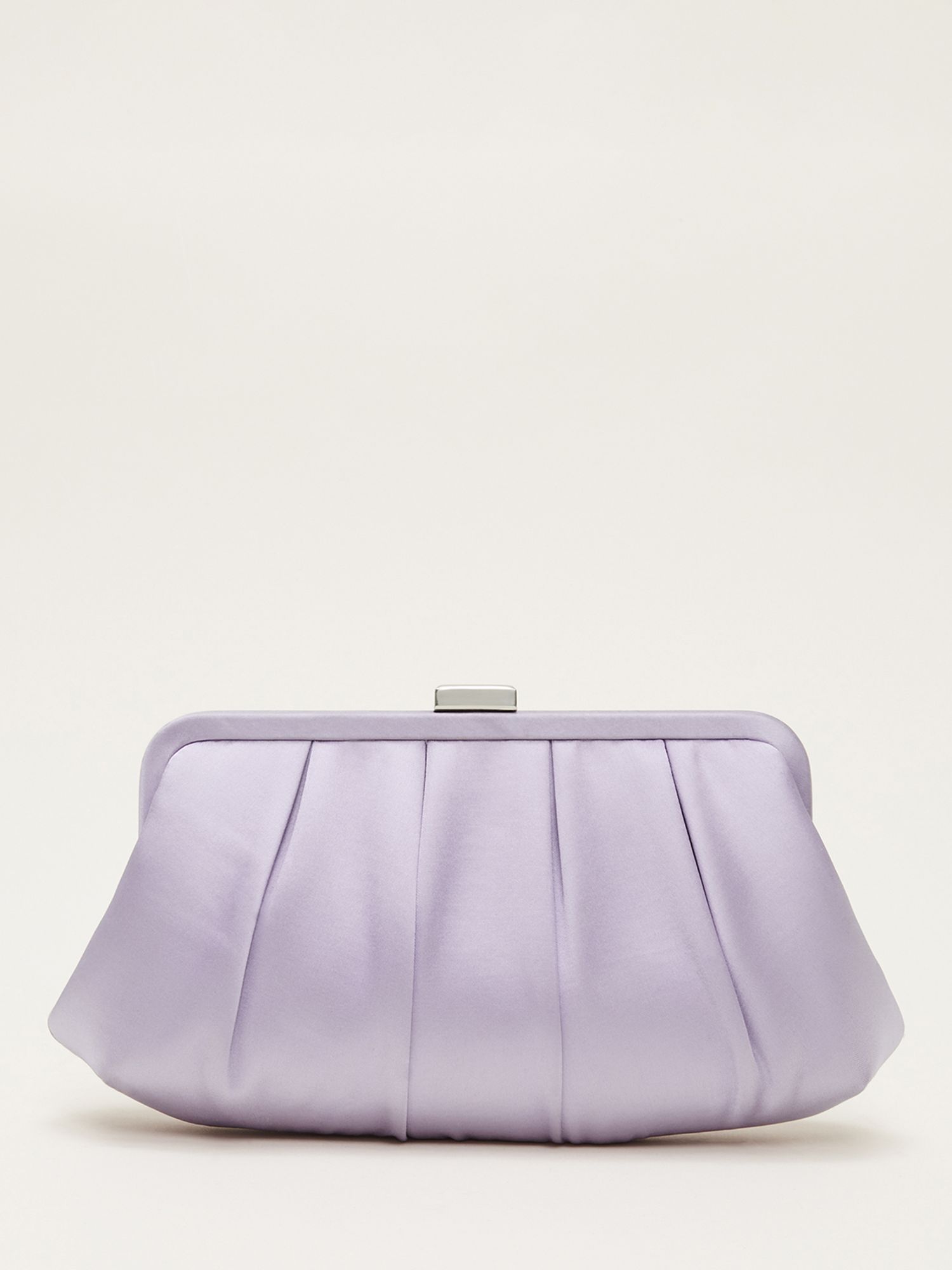 Phase Eight Satin Clutch Handbag, Lilac at John Lewis & Partners