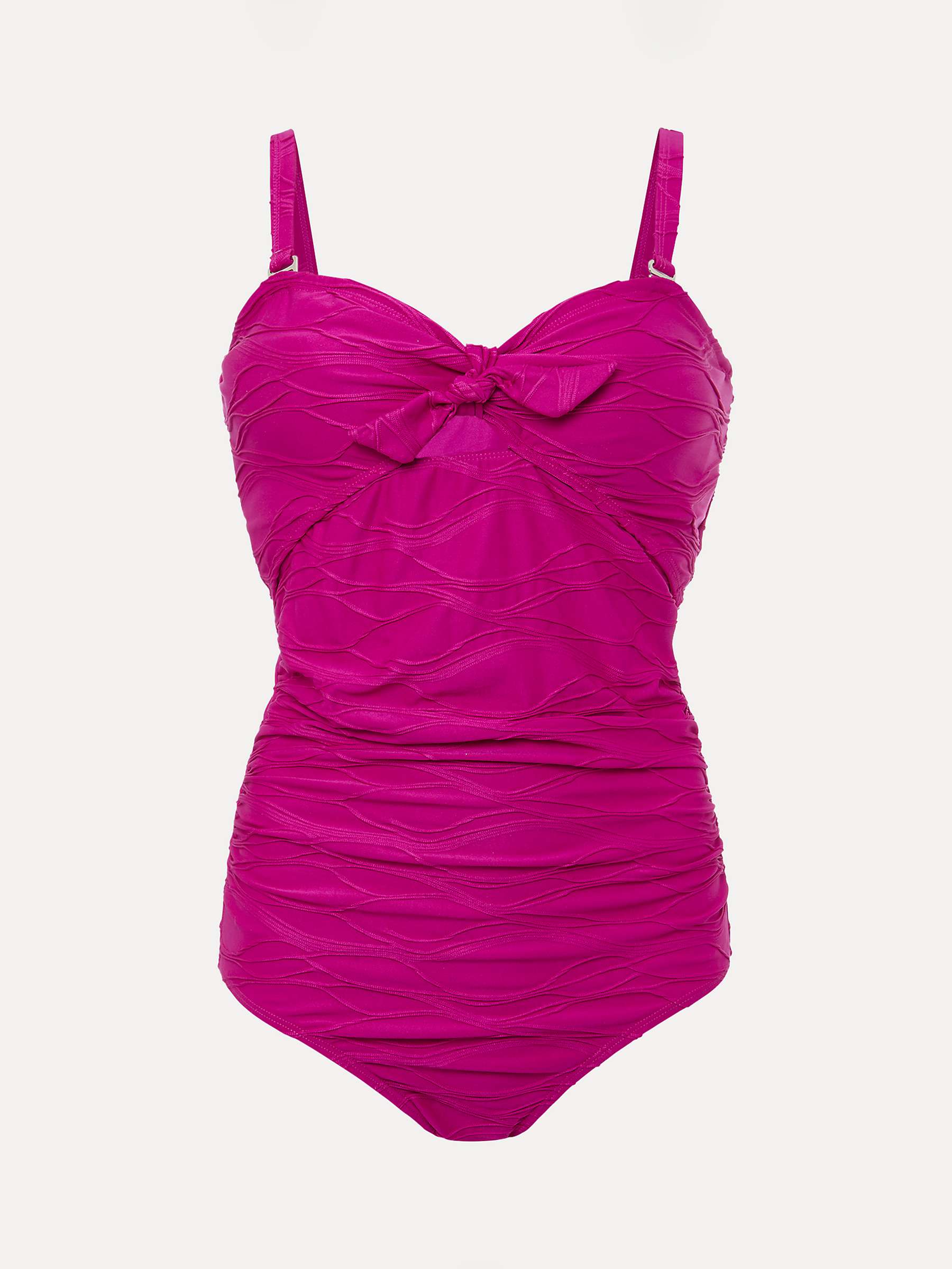 Phase Eight Claudia Textured Swimsuit, Magenta at John Lewis & Partners