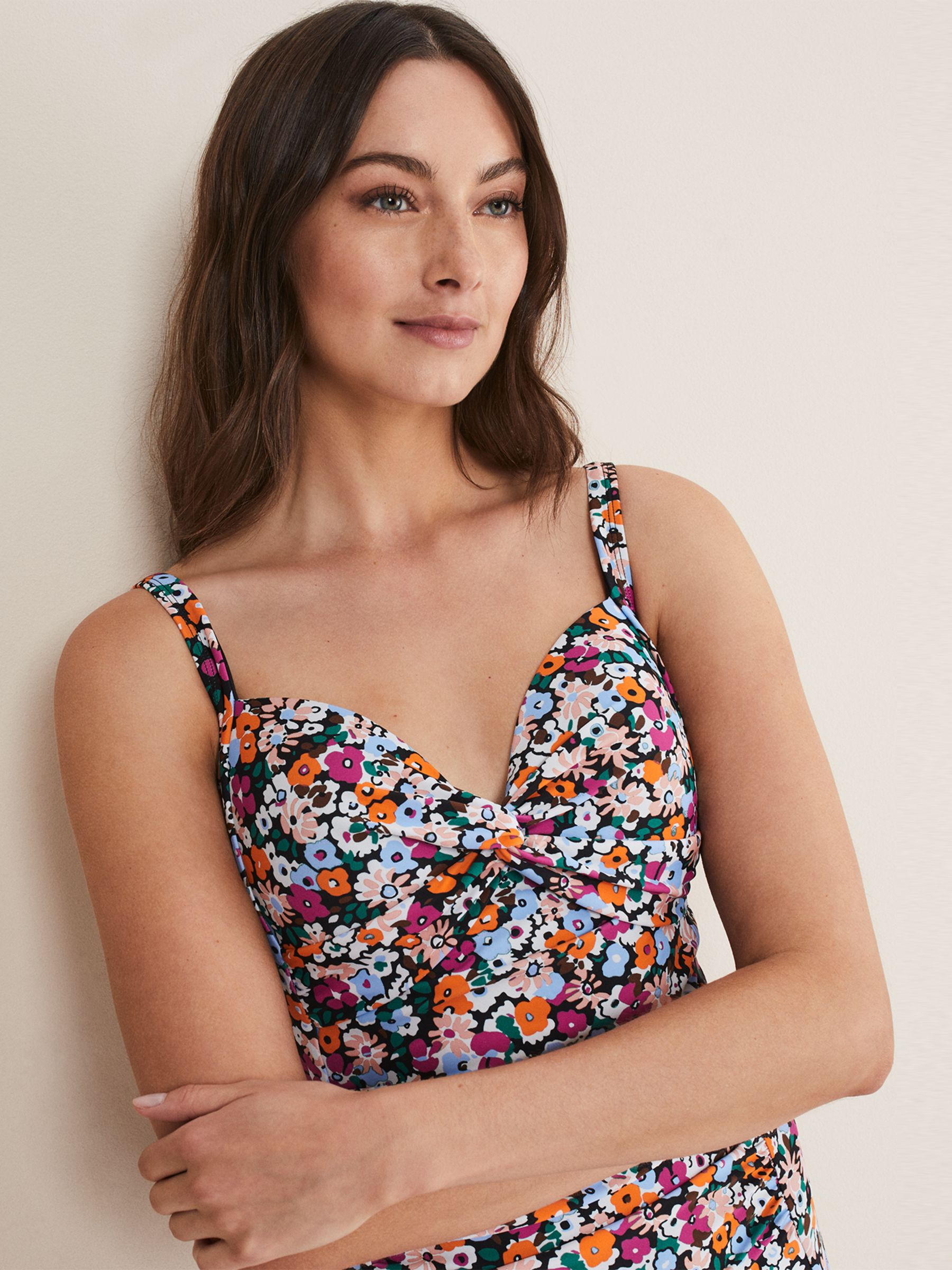 Phase Eight Daphne Ditsy Floral Swimsuit, Multi, 14