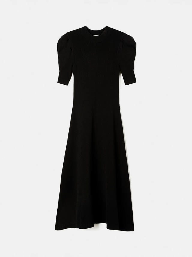 Jigsaw Puff Sleeve Knitted Dress, Black