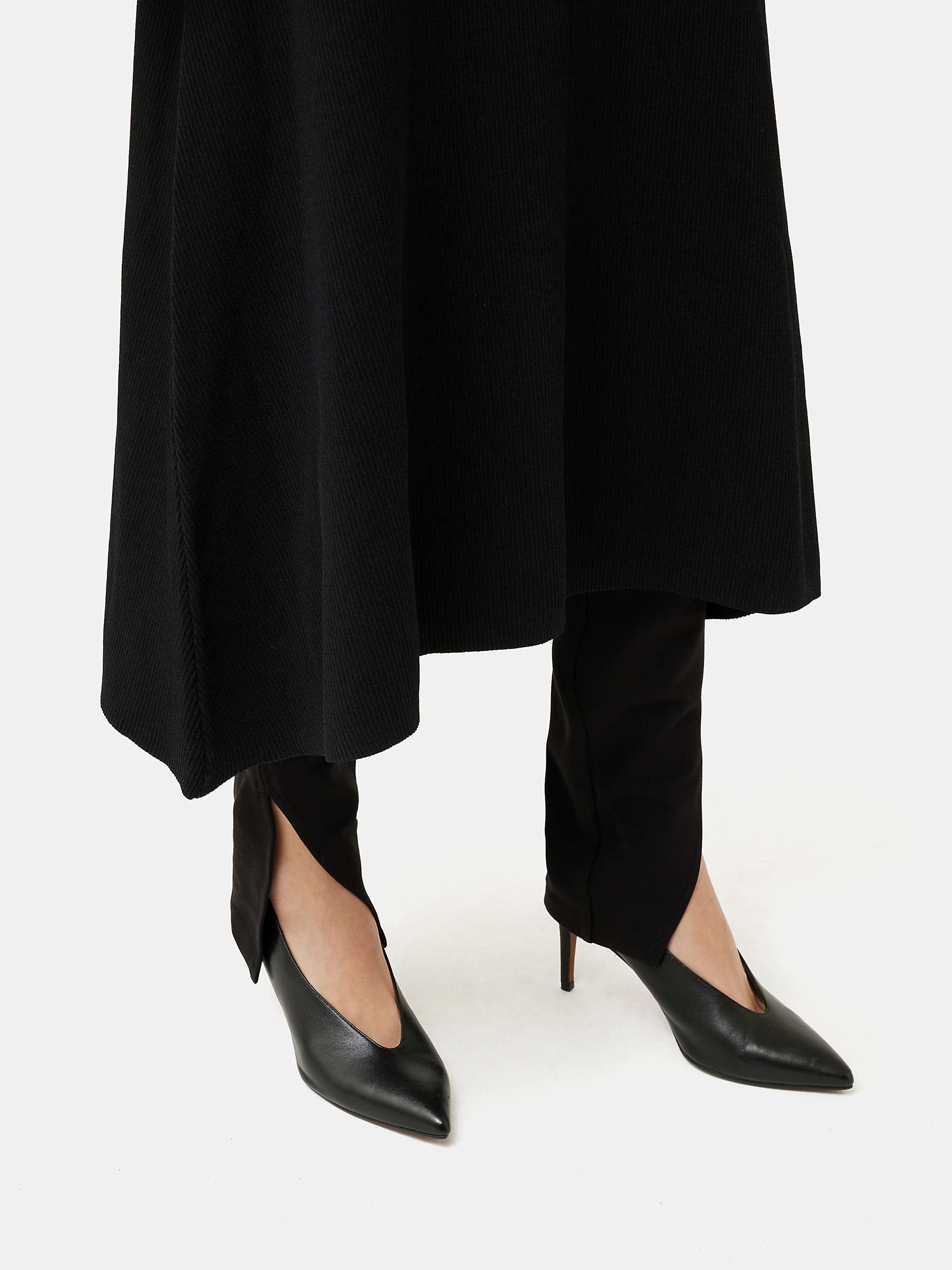 Buy Jigsaw Puff Sleeve Knitted Dress, Black Online at johnlewis.com