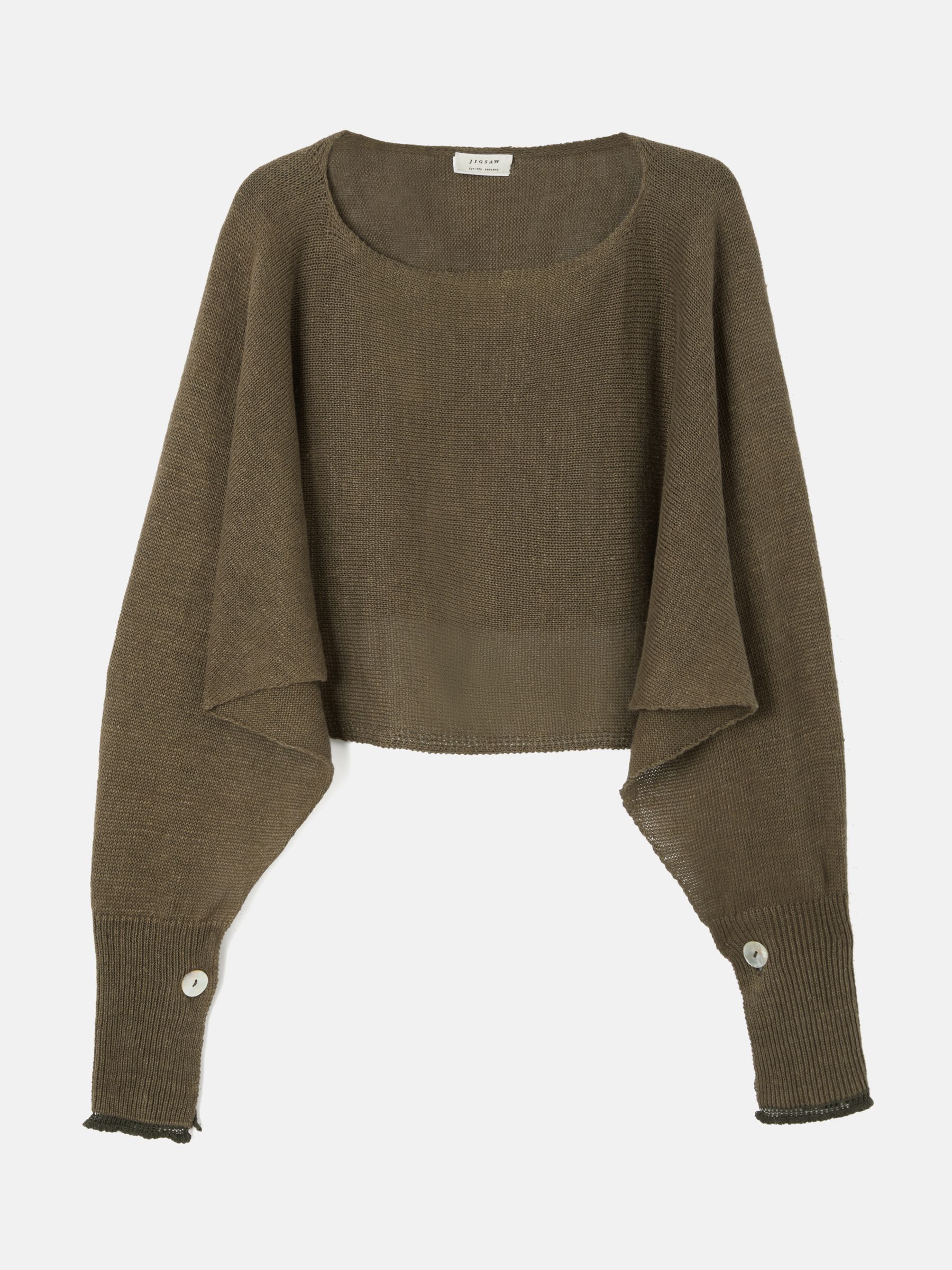 Buy Jigsaw Pure Linen Cropped Poncho Jumper Online at johnlewis.com