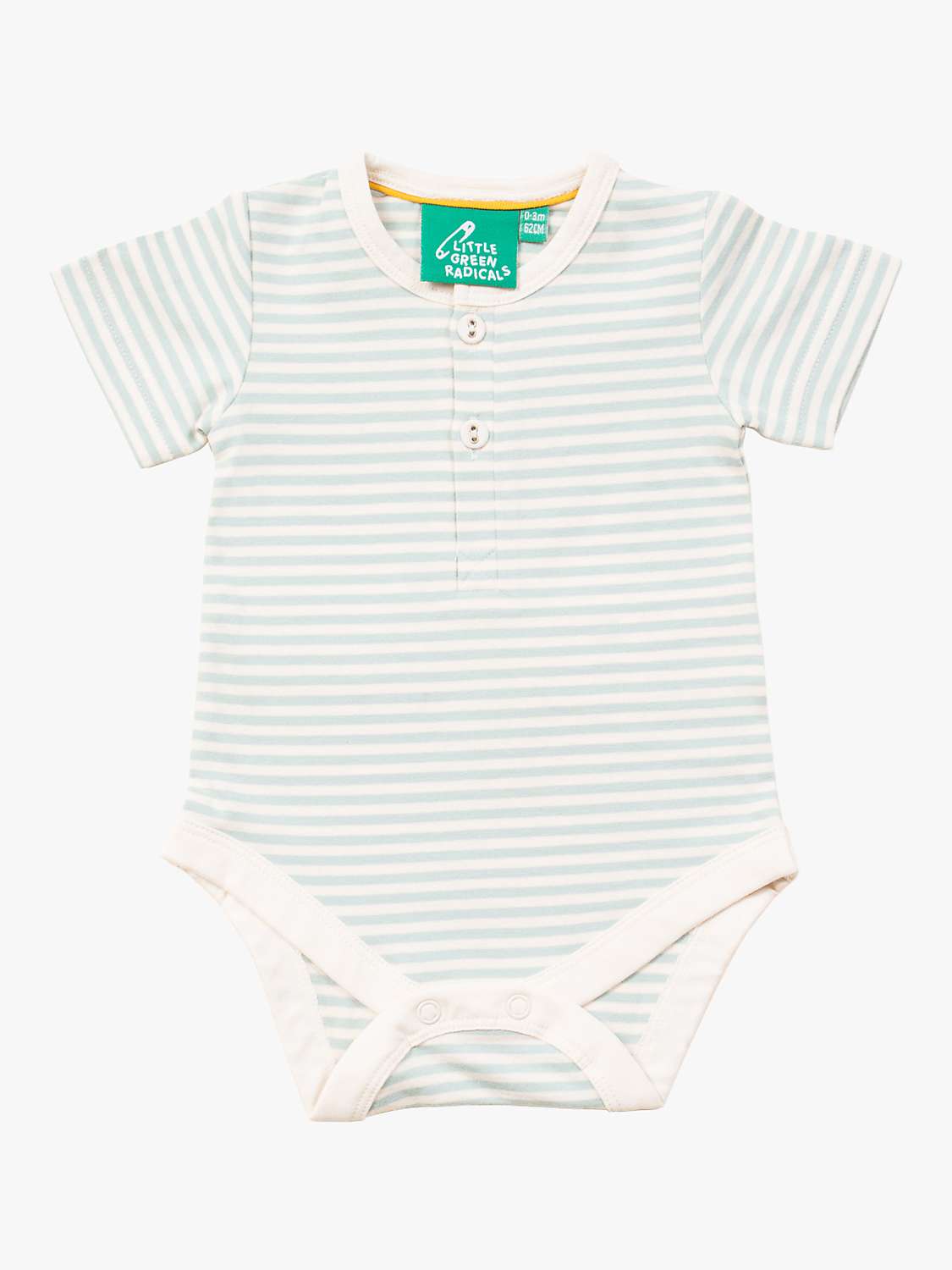 Buy Little Green Radicals Baby Organic Cotton Short Sleeve Bodysuit, Powder Blue Online at johnlewis.com
