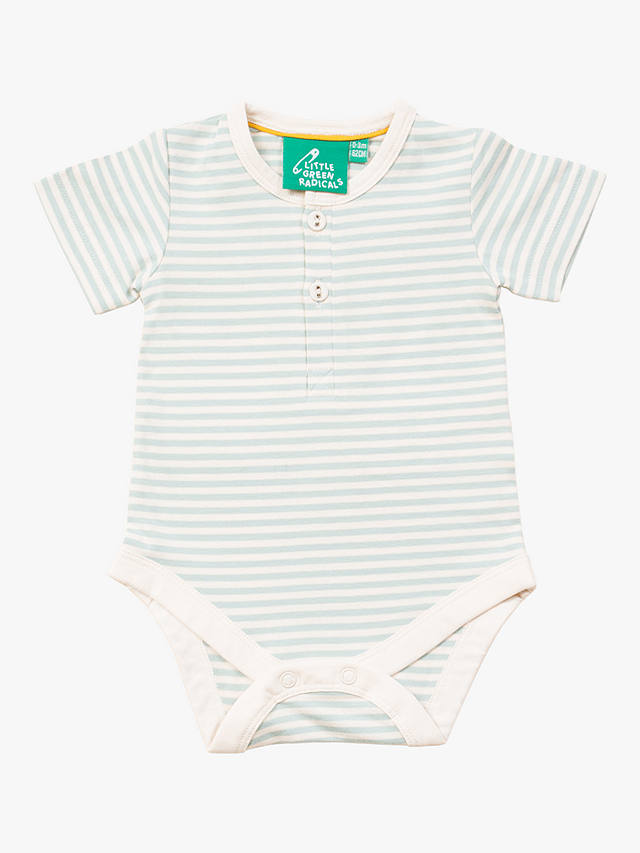 Little Green Radicals Baby Organic Cotton Short Sleeve Bodysuit, Powder Blue