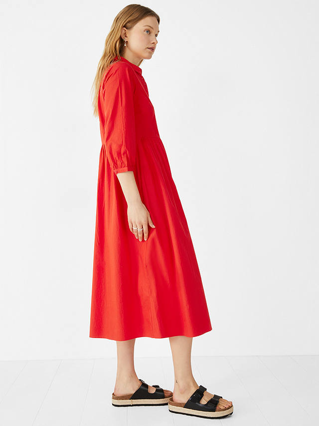 HUSH Cindy Poplin Midi Dress, Red