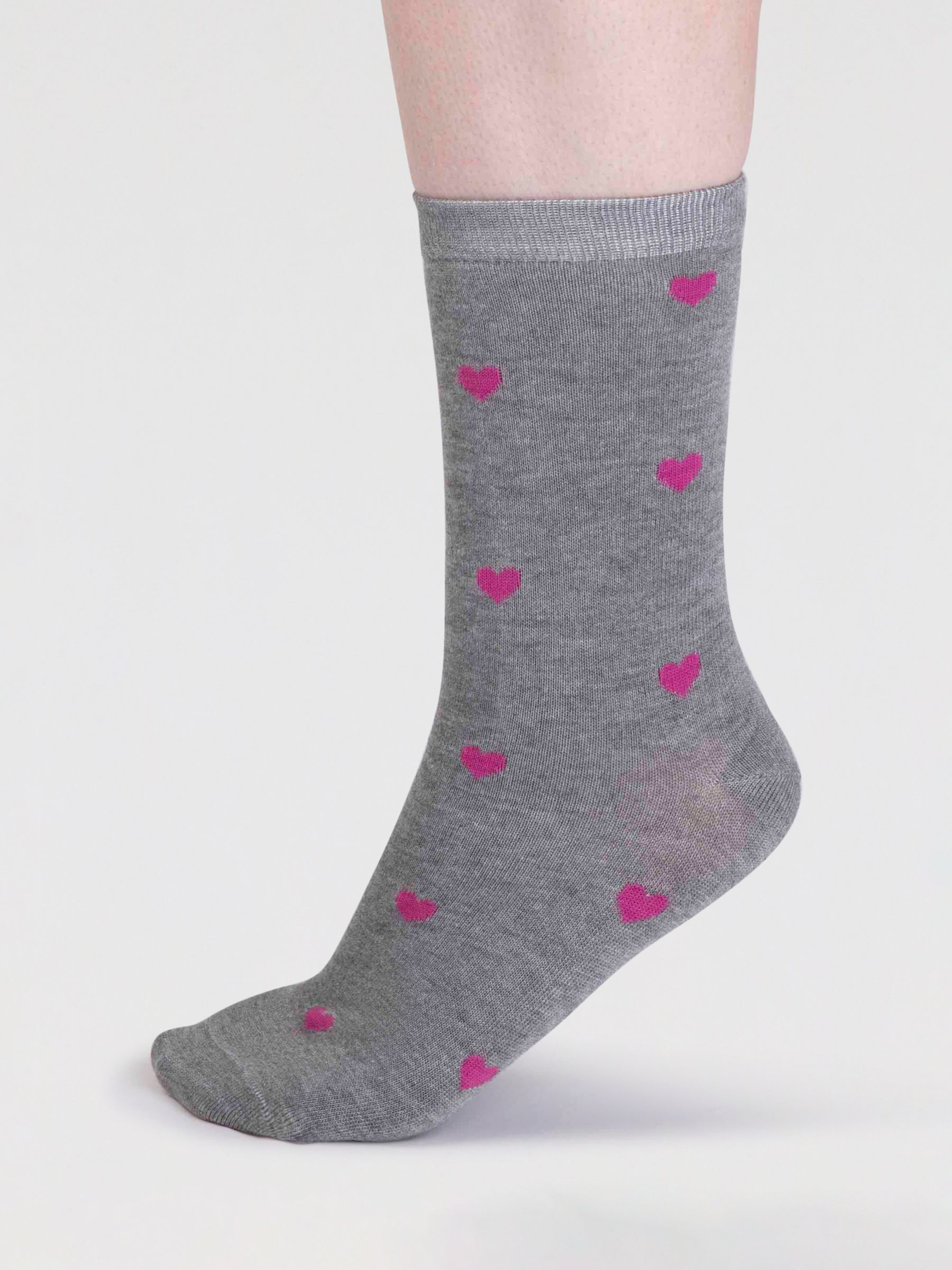 Thought Haddie Heart Bamboo-Blend Socks, Pack of 3, Pink/Multi at John ...