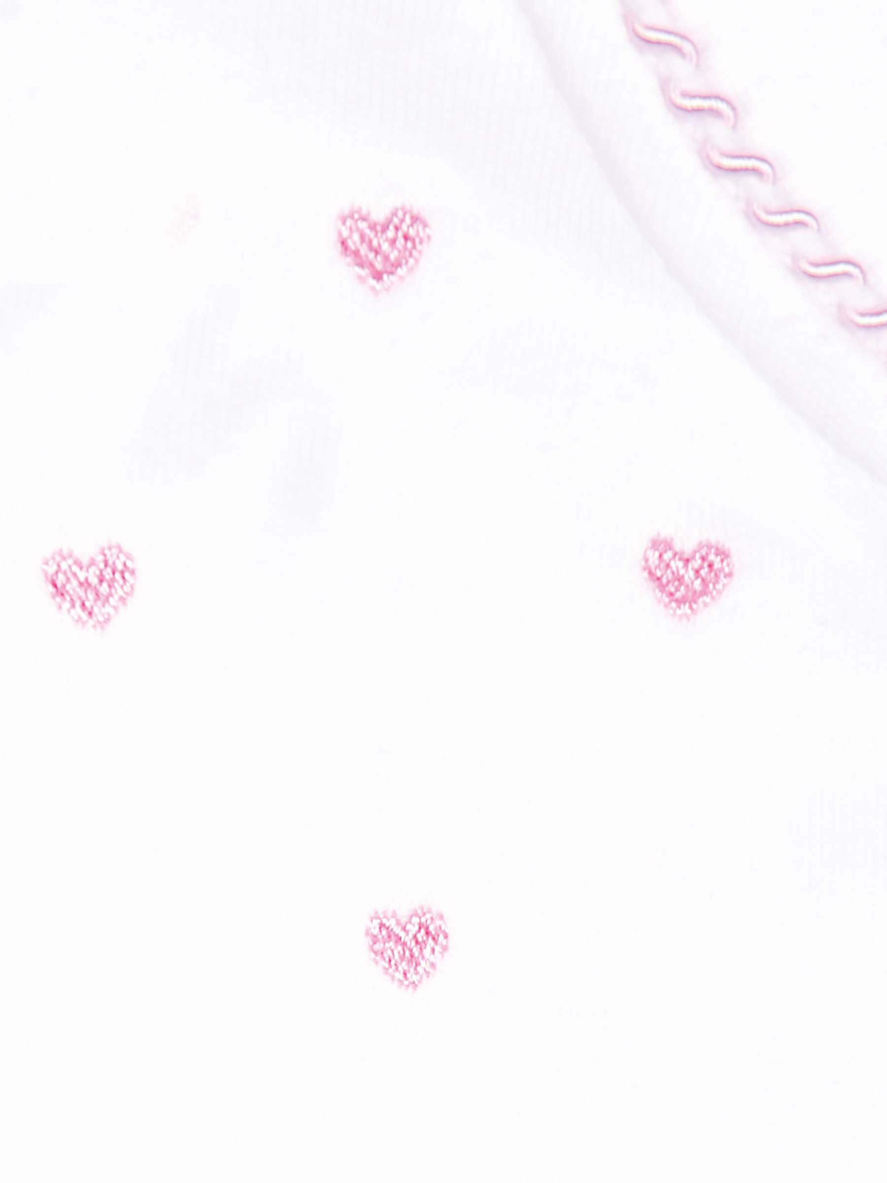 Buy JoJo Maman Bébé Heart Embroidered Sleepsuit, Pink Online at johnlewis.com