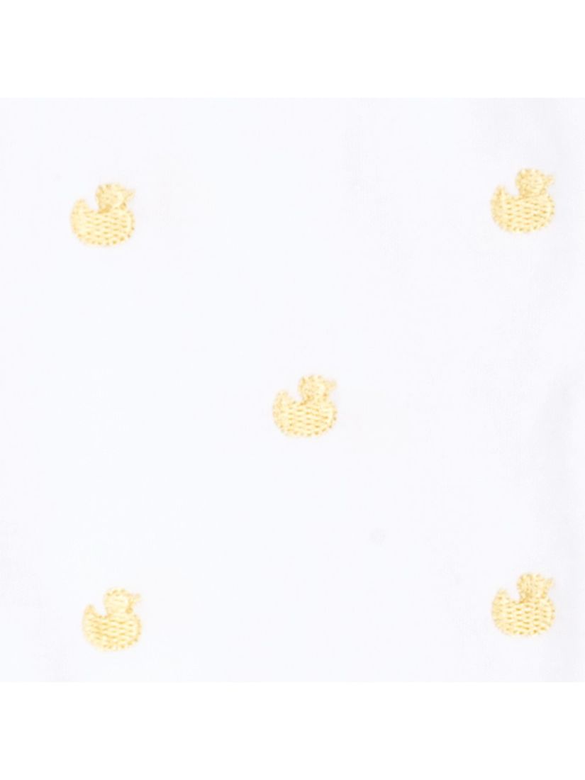 JoJo Maman Bébé Duck Embroidered Sleepsuit, Yellow, 6-9 months
