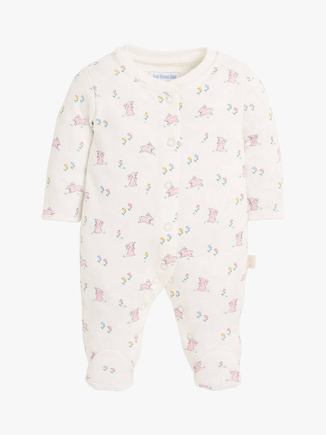 JoJo Maman Bébé 2-Piece Bunny Sleepsuit & Jacket Set, Pink/White