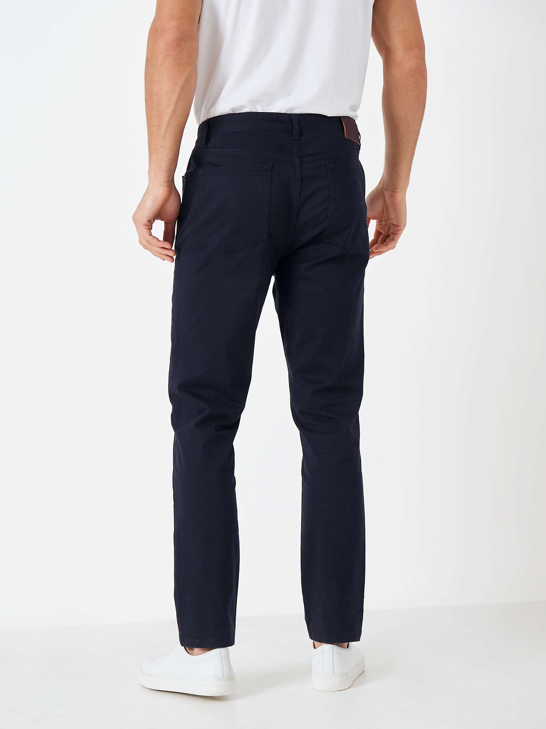 Buy Crew Clothing Spencer Slim Fit Trousers, Navy Online at johnlewis.com