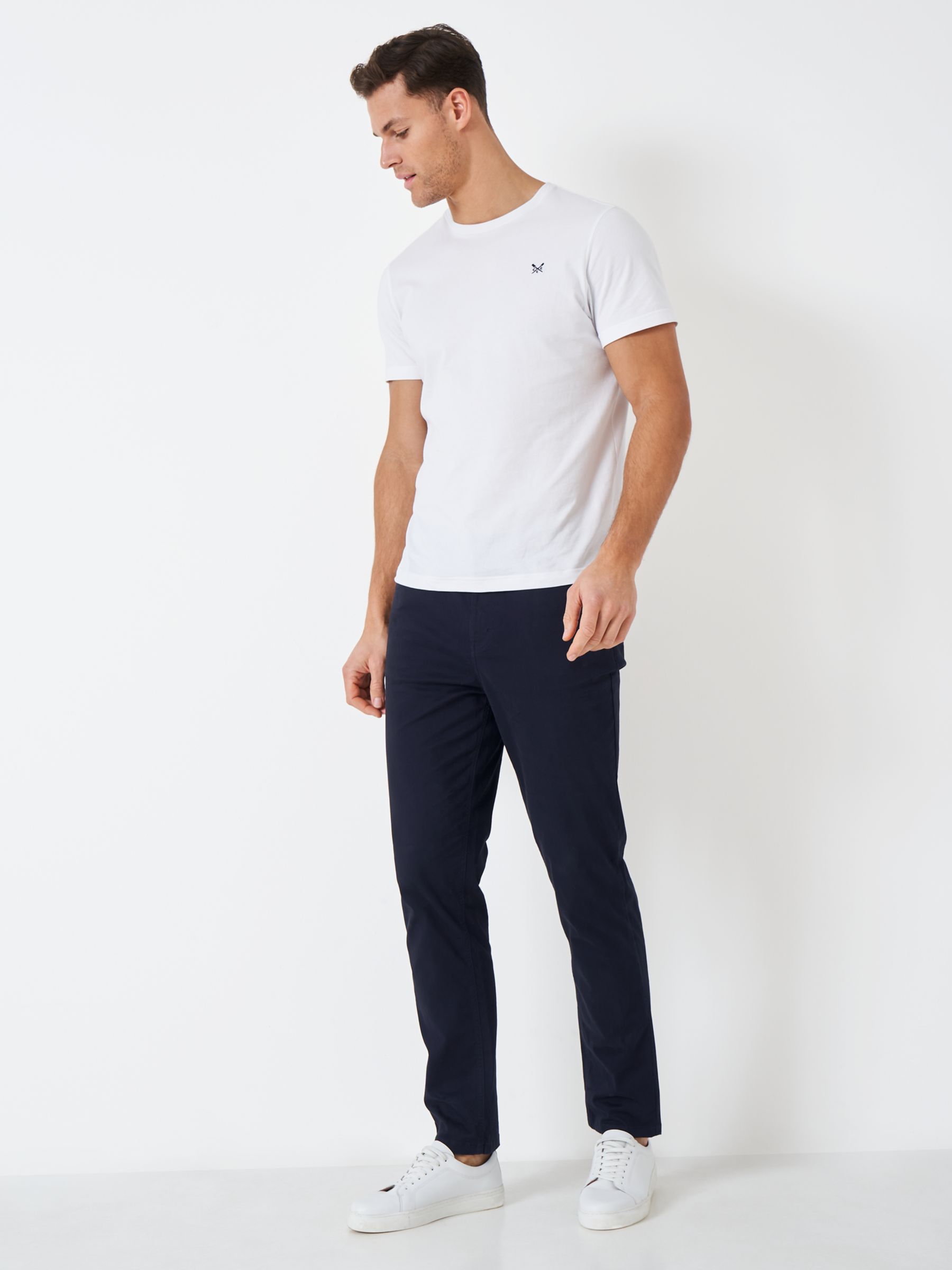 Crew Clothing Spencer Slim Fit Trousers, Navy, 32S