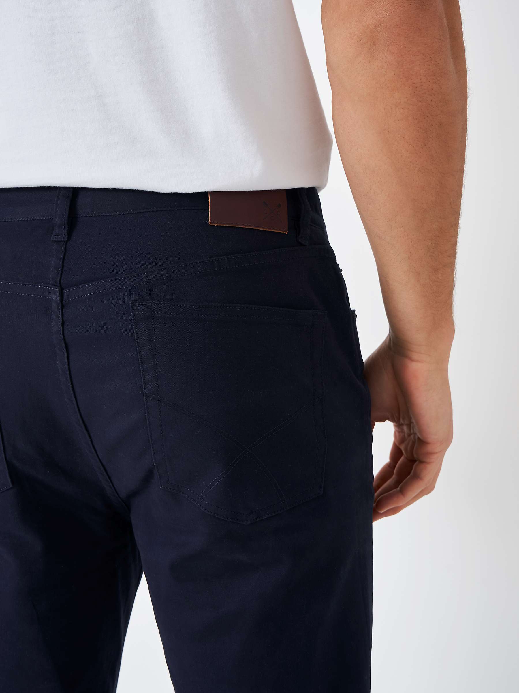 Buy Crew Clothing Spencer Slim Fit Trousers, Navy Online at johnlewis.com