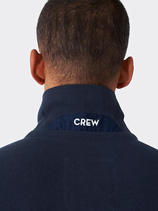 Crew Clothing Ocean Organic Cotton Pique Short Sleeve Polo Top, Navy