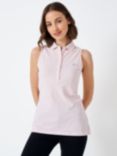 Crew Clothing Ocean Sleeveless Polo Top, Light Pink