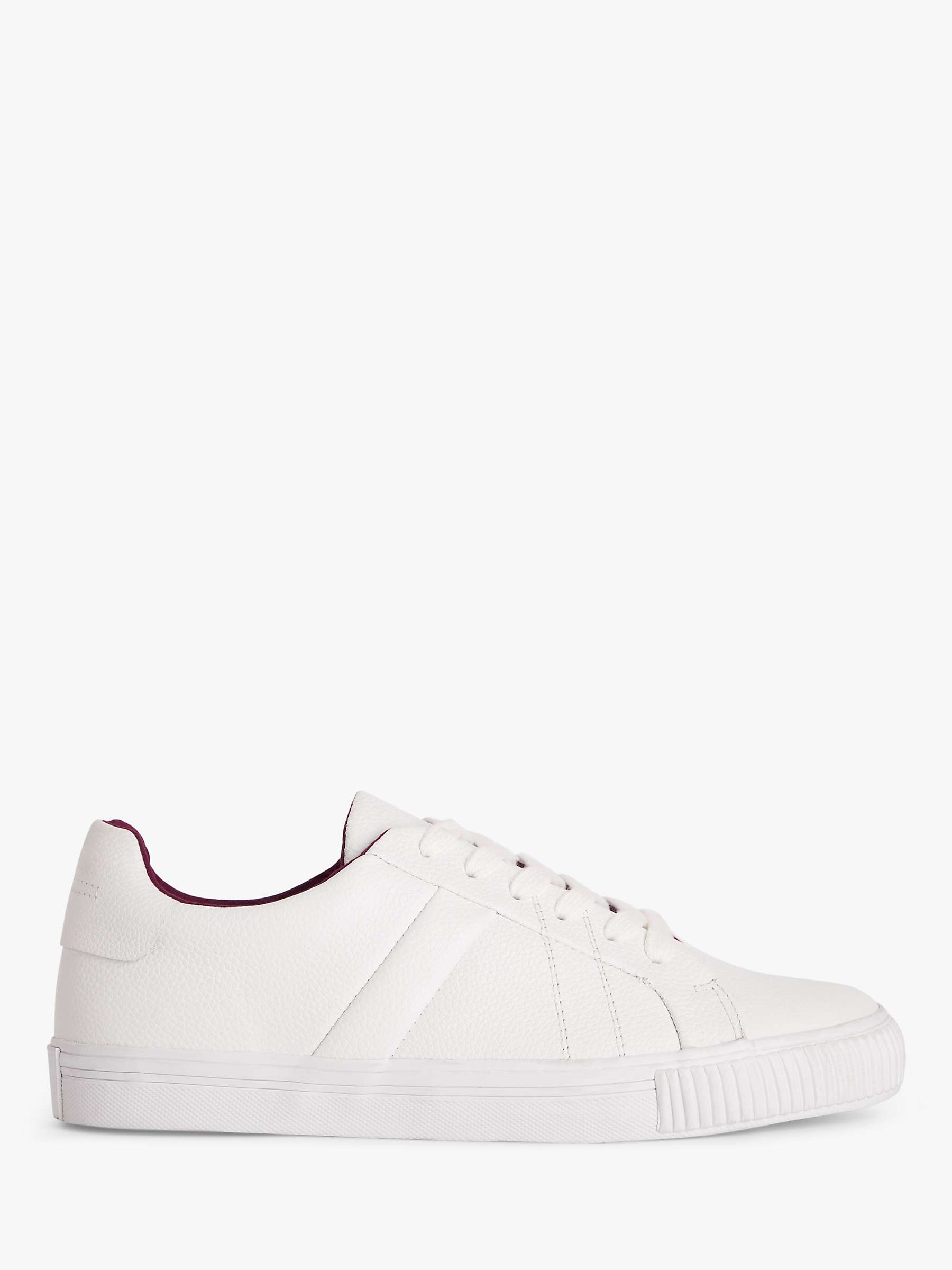 Buy John Lewis ANYDAY Elaia Leather Stripe Trainers, Optic White Online at johnlewis.com