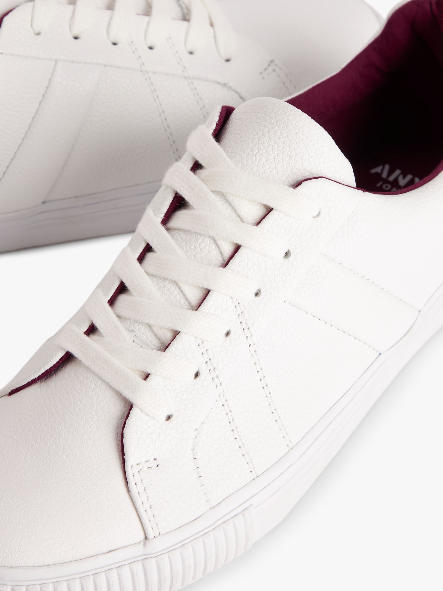 Buy John Lewis ANYDAY Elaia Leather Stripe Trainers, Optic White Online at johnlewis.com