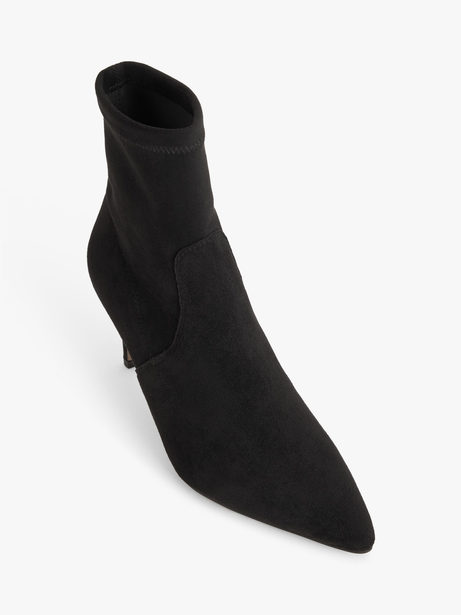 John Lewis Olivia Microfibre Stretch Stiletto Heel Ankle Boots, Black, 6