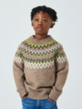 John Lewis Kids' Fair Isle Yoke Jumper, Neutral