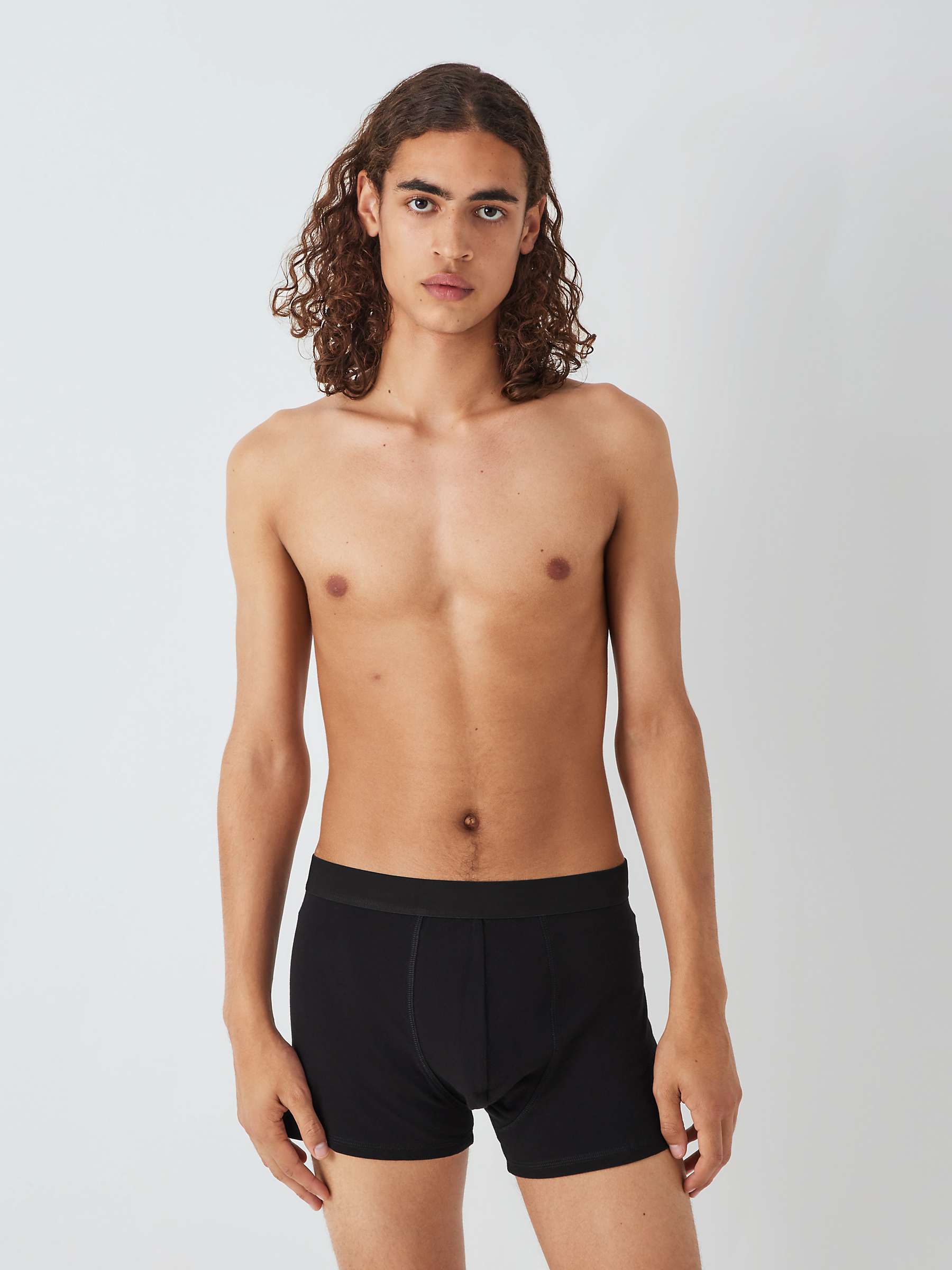 Buy John Lewis ANYDAY Stretch Cotton Trunks, Pack of 5, Black/Grey Online at johnlewis.com