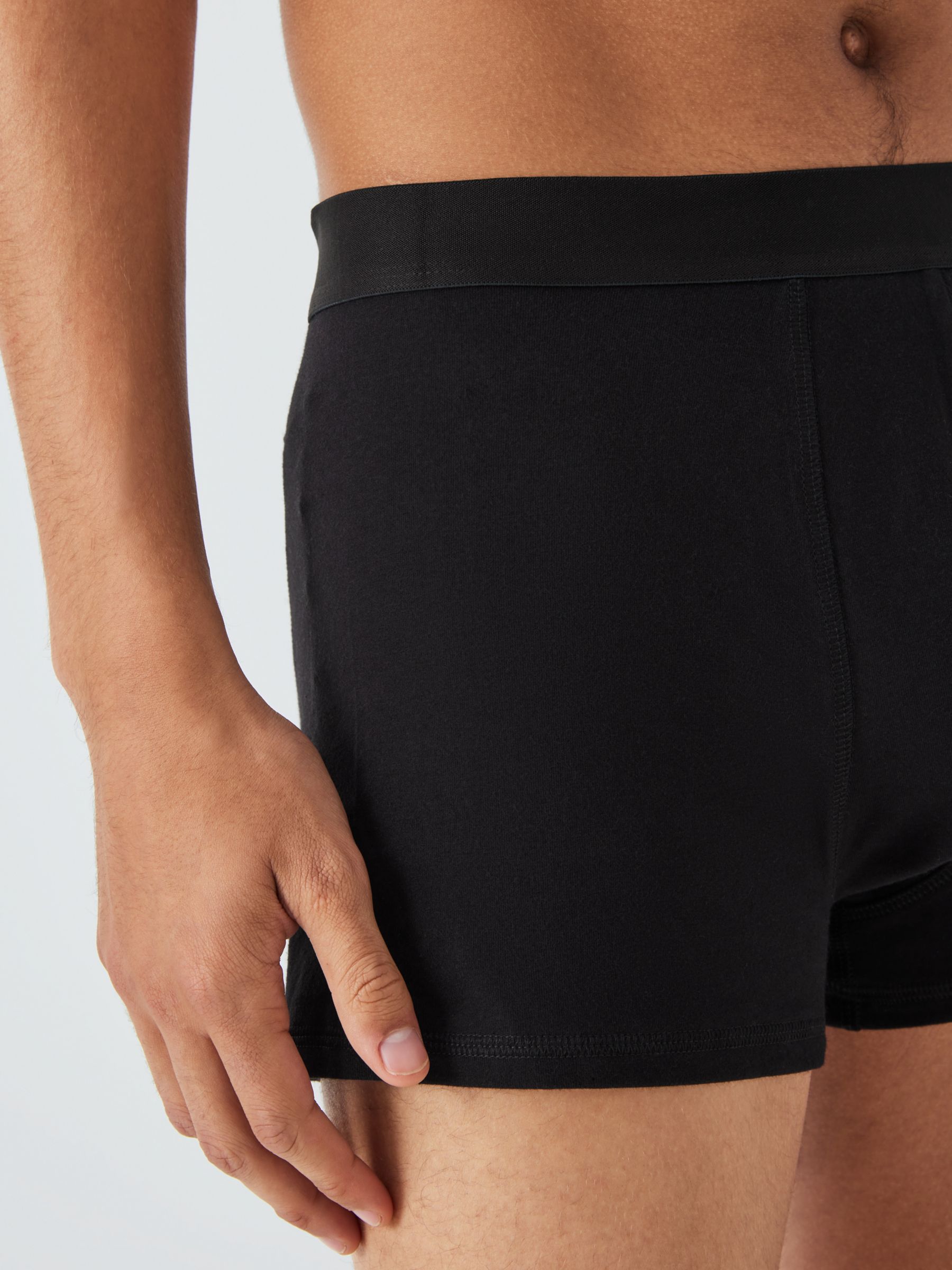 Buy John Lewis ANYDAY Stretch Cotton Trunks, Pack of 5, Black/Grey Online at johnlewis.com