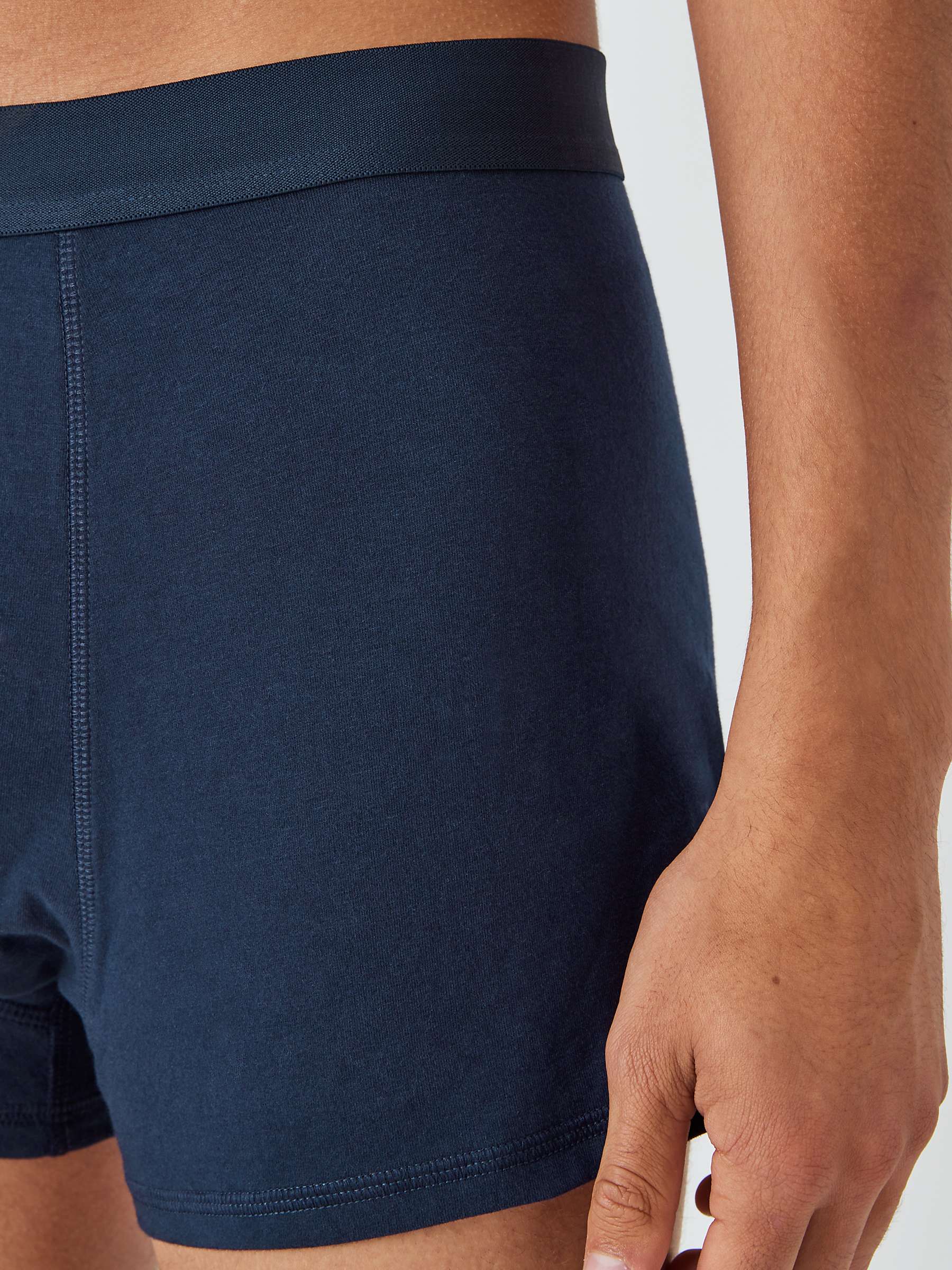 Buy John Lewis ANYDAY Stretch Cotton Plain Trunks, Pack of 5, Navy Online at johnlewis.com