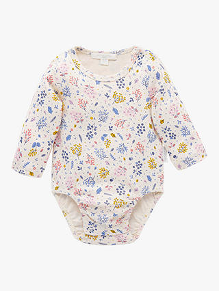 Purebaby Baby's Floral Bodysuit, Dusk Floral