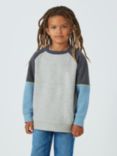 John Lewis Kids' Colour Block Raglan Sleeve Sweatshirt, Grey