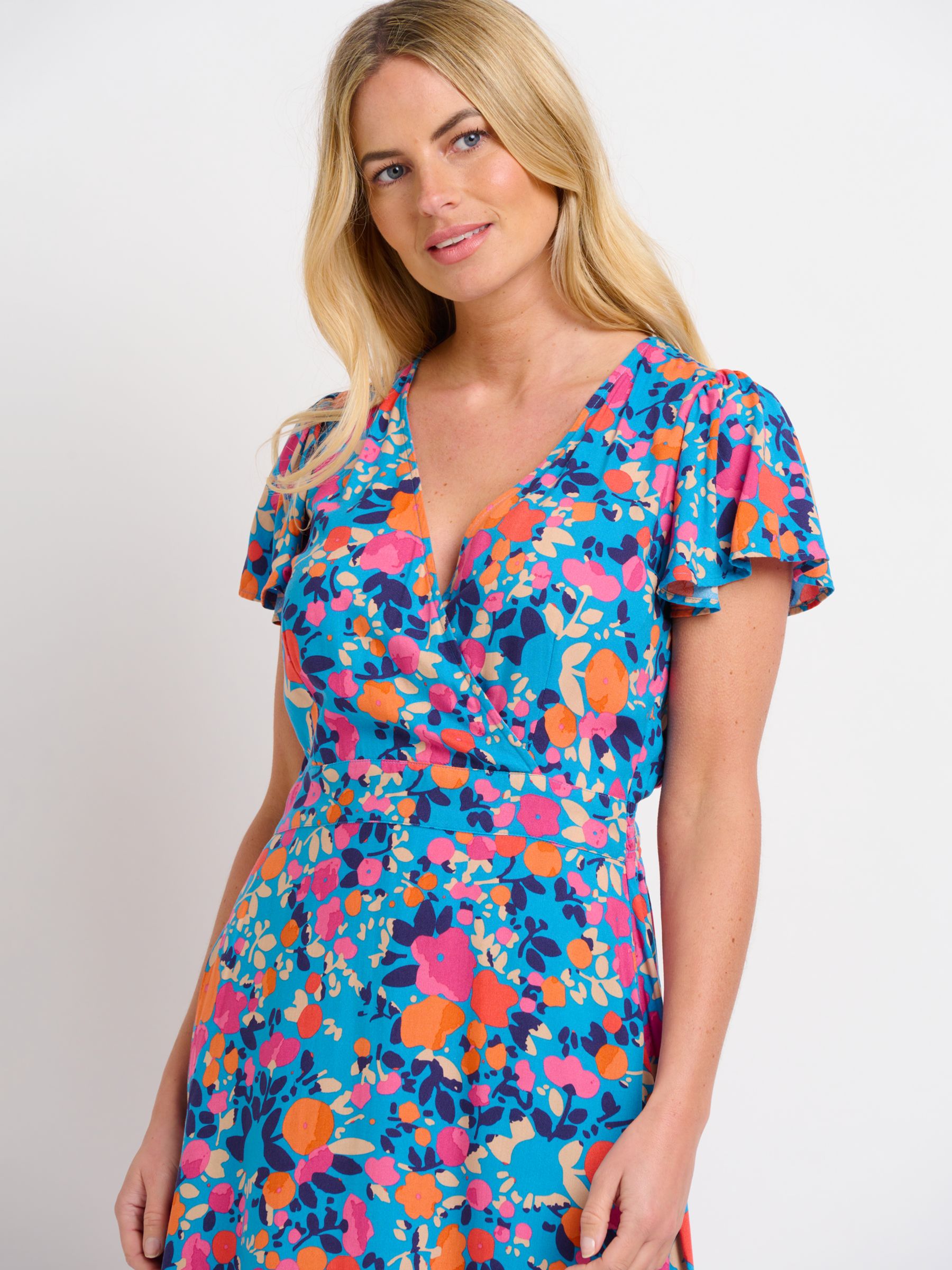 Brakeburn Bloom Wrap Floral Dress, Multi at John Lewis & Partners