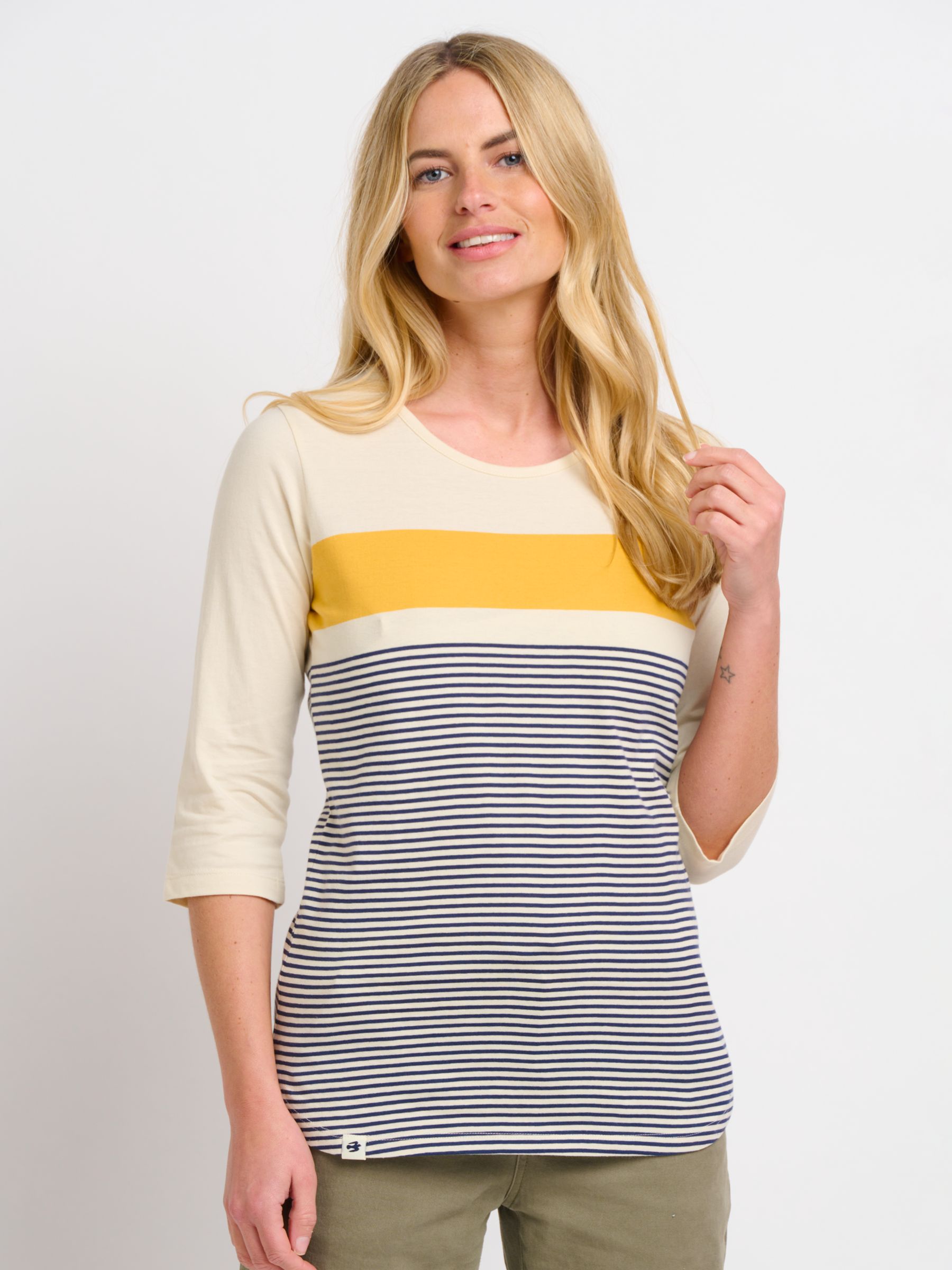 Brakeburn Stripe T-Shirt, Cream at John Lewis & Partners