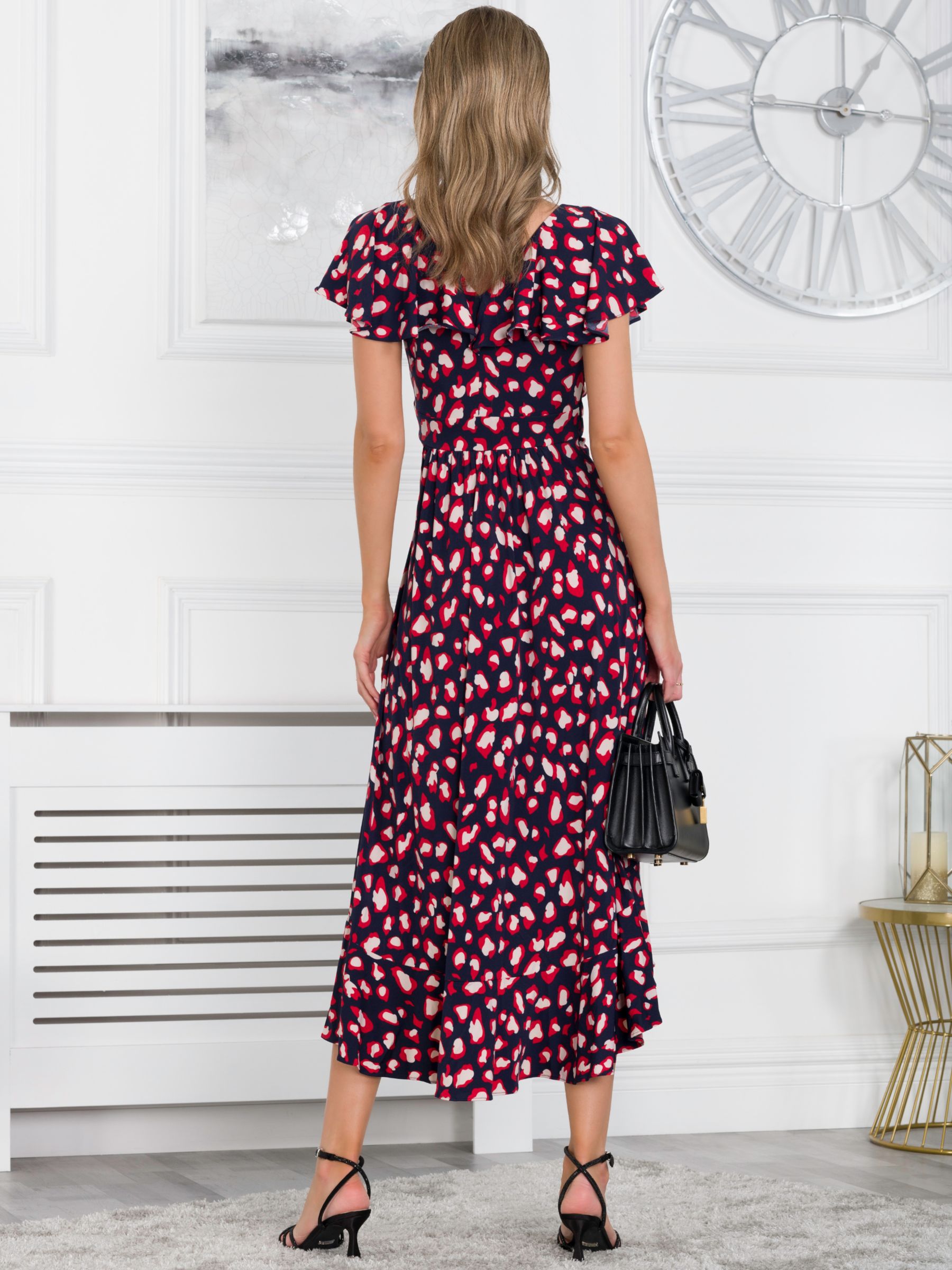 Buy Jolie Moi Sylvie Riffle Midi Dress, Navy Online at johnlewis.com