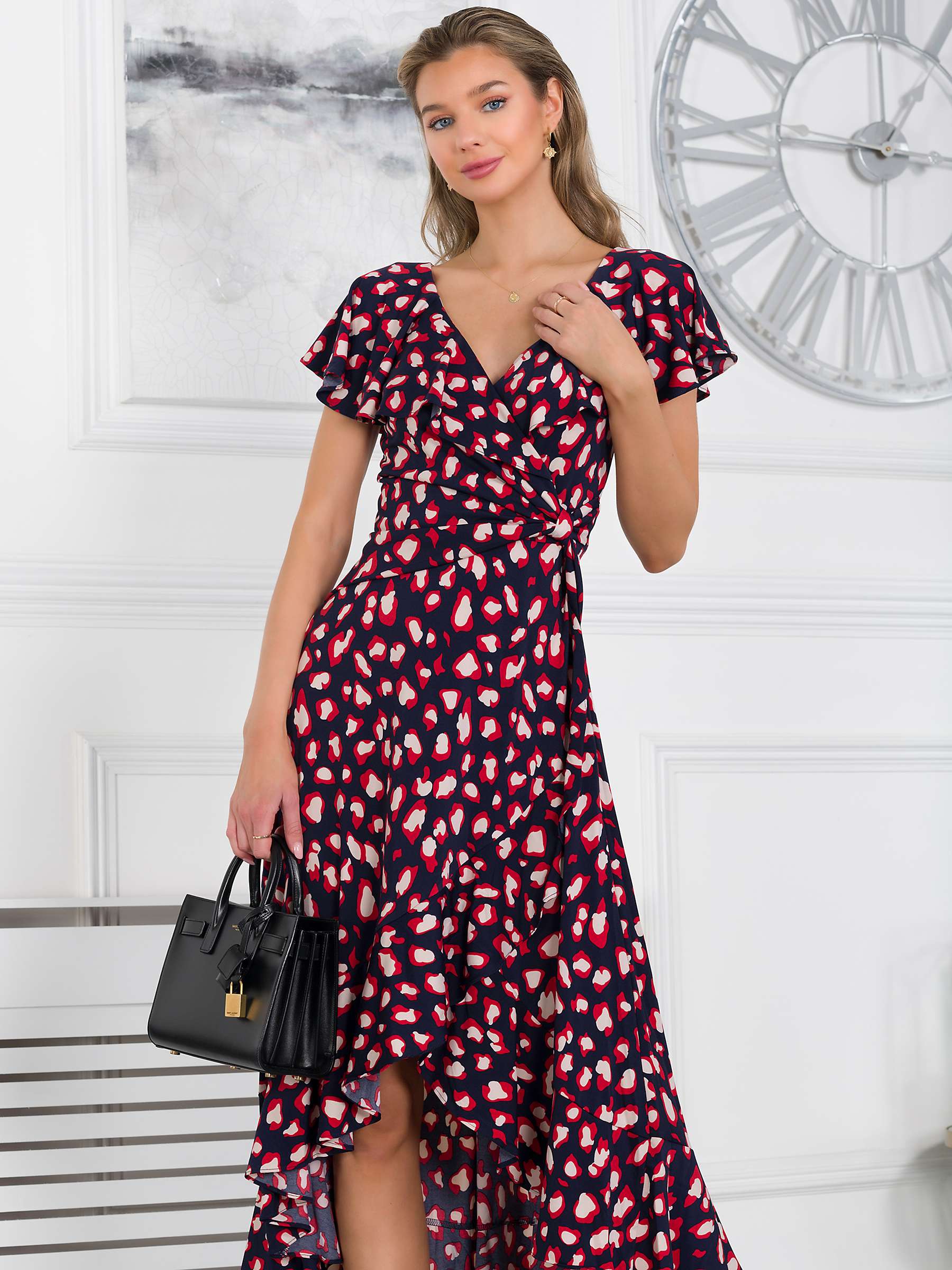 Buy Jolie Moi Sylvie Riffle Midi Dress, Navy Online at johnlewis.com