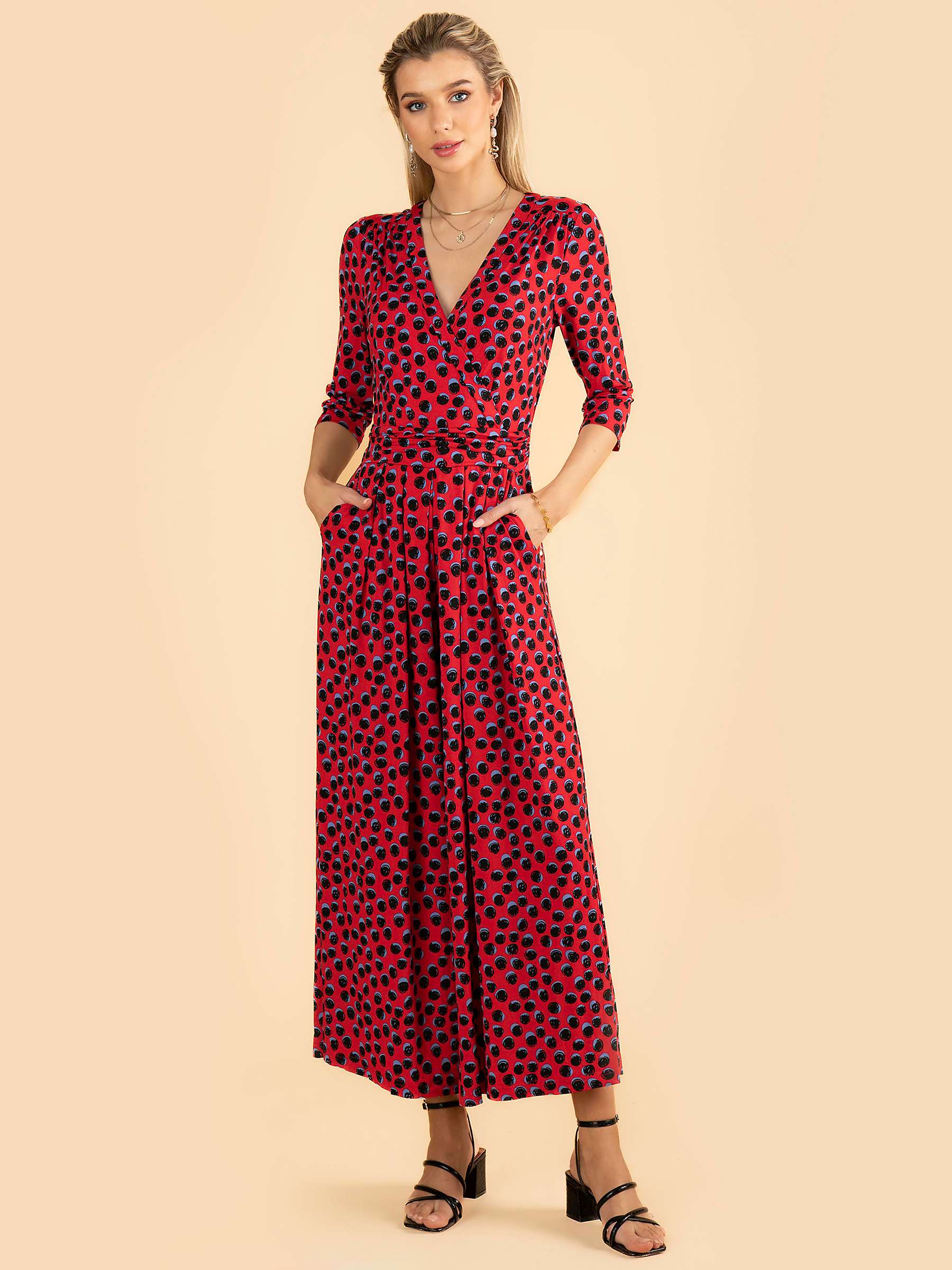 Buy Jolie Moi Samira Spot Jumpsuit, Red Online at johnlewis.com