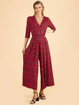 Jolie Moi Samira Spot Jumpsuit, Red