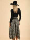 Jolie Moi Animal Print Hanky Skirt, Black Animal