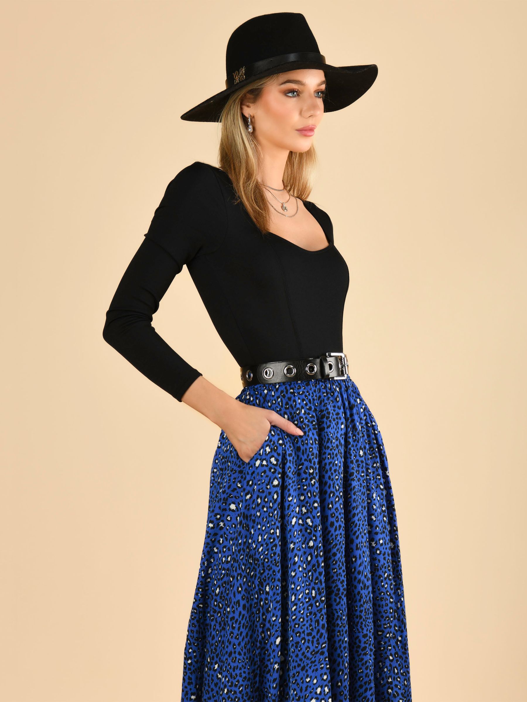 Buy Jolie Moi Animal Print Hanky Skirt, Blue Animal Online at johnlewis.com