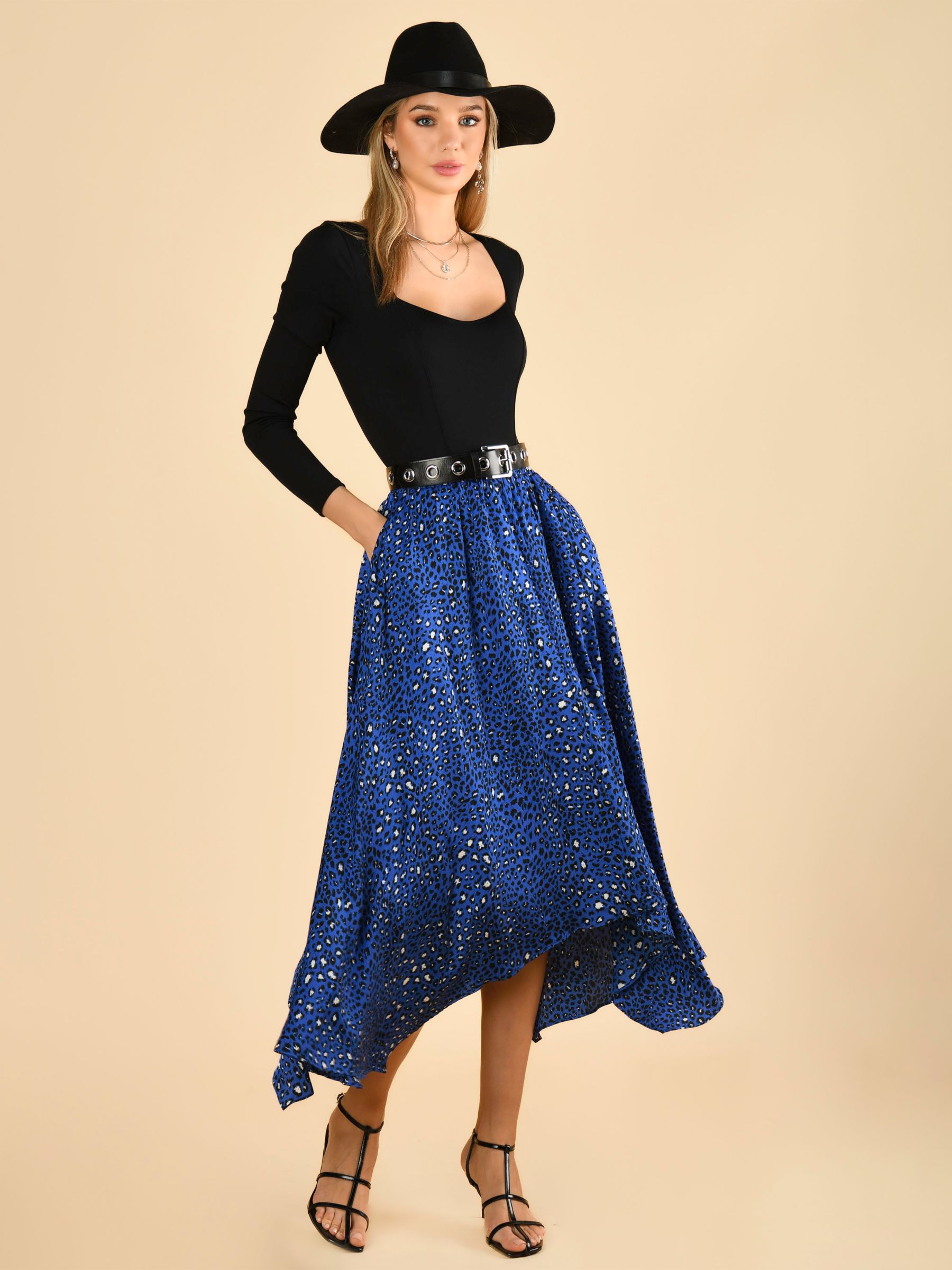 Buy Jolie Moi Animal Print Hanky Skirt, Blue Animal Online at johnlewis.com