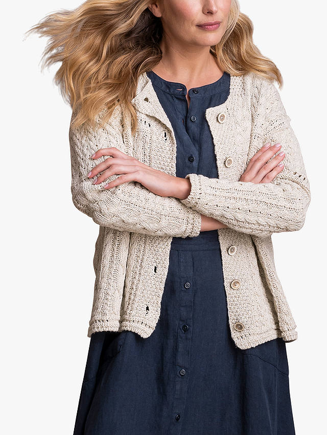 Celtic & Co. Cotton Button Up Cardigan, Oatmeal at John Lewis & Partners